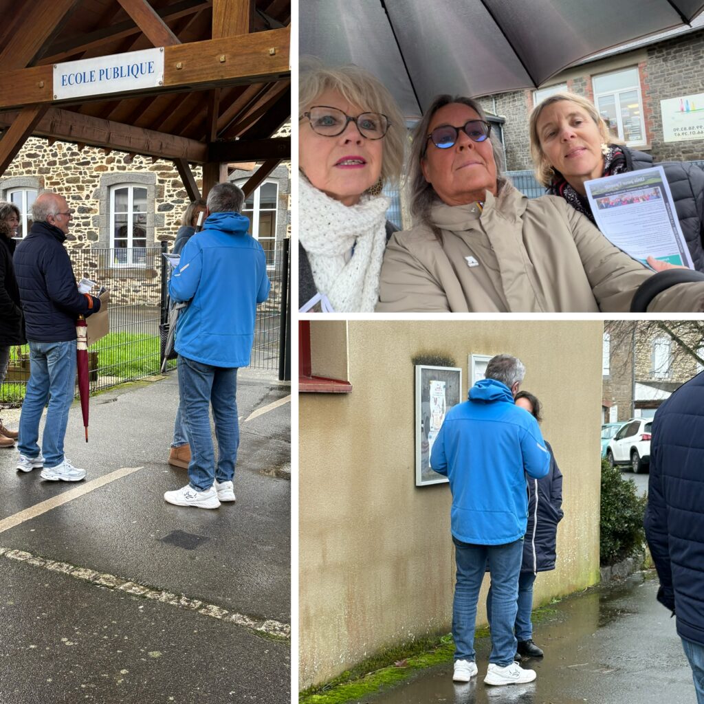 Rencontre avec les parents et grands-parents d’élèves à la sortie des écoles.